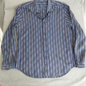 Bugatchi Uomo Shaped Fit Striped Button Down Shirt XL